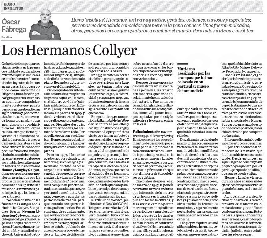 Homo insolitus 43: Los Hermanos Collyer 4 31108341 10204249554035408 3044745532095332352 n